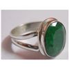 Image 1 : Natural 17.45 ctw Emerald Oval Ring .925 Sterling