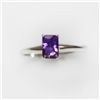 Image 1 : Natural 4.25 ctw Amethyst Emerald .925 Sterling Ring