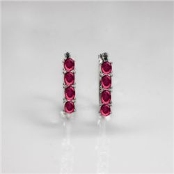 NATURAL 4.00 CTW PINKTOURMALINE EARRINGS .925 STERLING