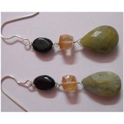 Natural 34.05 ctw Semi Precious Earring .925 Sterling