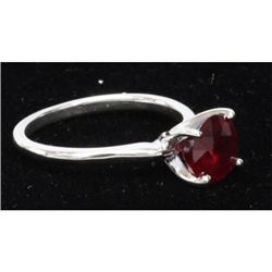 Natural 1.25ctw Ruby .925 Sterling Silver Ring