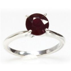 Natural 3ctw Ruby .925 Sterling Silver Ring