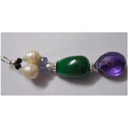Natural 31.15ct Pearl/Tanzanite/Emerald/Amethyst Pendan