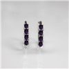 Image 1 : NATURAL 4.00 CTW AMETHYST EARRINGS .925 STERLING SILVER