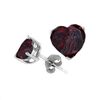 Image 1 : Natural 2.10 ctw Garnet Heart Earrings .925 Sterling
