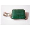 Image 1 : Natural24.50 ctw Emerald Square Pendant .925 Sterling