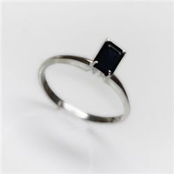 Natural 3.25 ctw Sapphire Emerald .925 Sterling Ring