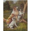 Image 1 : 8 X 10 Oil on Board ~Dogs at Play~