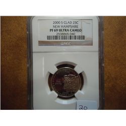 2000-S NEW HAMPSHIRE QUARTER NGC PF69 ULTRA CAMEO