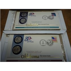 2 US MINT 50 STATE QUARTERS FDC'S (CO, OK)