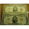 Image 1 : 1953 & 63 US $5 NOTES RED SEALS
