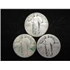 Image 1 : 3 ASSORTED STANDING LIBERTY QUARTERS