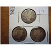 Image 1 : 1898,99 & 1900 BARBER DIMES