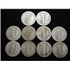 Image 2 : 10 ASSORTED 1920'S MERCURY DIMES