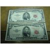 Image 1 : 1953-B AND 63 $5 US NOTES RED SEALS