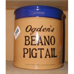 An Ogdens Beano Pig tail Tobacco jar AF...