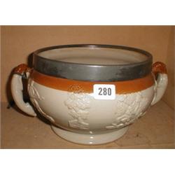 A C19th Lambeth style large twin handled p...