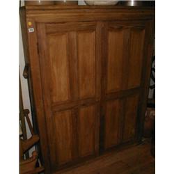 A C19th pine double door cupboard...