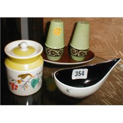 A Carltonware cruet set together with a Wa...