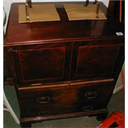 A late C18th mahogany commode cupboard...