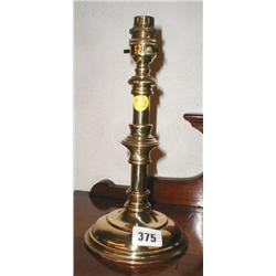 An Edwardian heavy brass electric table la...