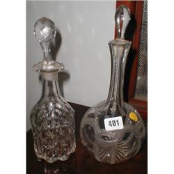 Two C19th cut glass decanters...