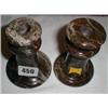 Image 1 : Two serpentine candle sticks...