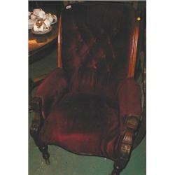 An Edwardian velvet upholstered chair with...