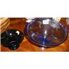 Two early C20th blue glass footed bowls...