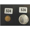 An 1888 gold sovereign coin...