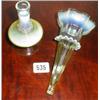 A C19th Vaseline epergne trumpet together ...
