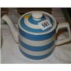 A T G Green blue and white teapot with gre...