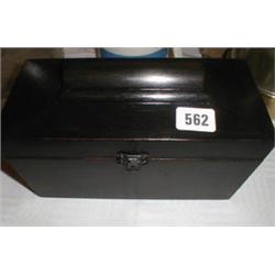 A ebonized tea caddy...