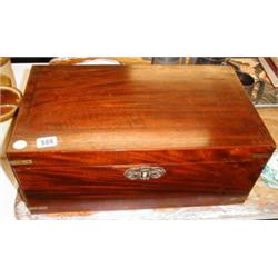 A C19th mahogany writing slope with fitted...