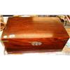 A C19th mahogany writing slope with fitted...