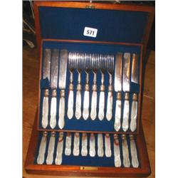 A late C19th mahogany boxed set of twelve ...
