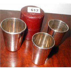 A late C19th leather cased graduated set o...