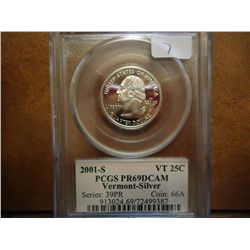 2001-S SILVER VERMONT QUARTER PCGS PR69 DCAM
