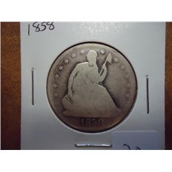 1858 SEATED LIBERTY HALF DOLLAR