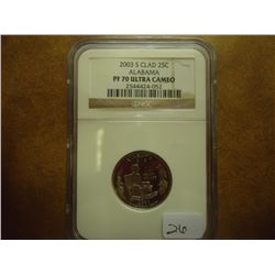 2003-S ALABAMA QUARTER NGC PF70 ULTRA CAMEO