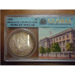1890 MORGAN SILVER DOLLAR GLOBAL BU