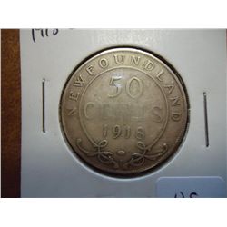 1918-C NEWFOUNDLAND SILVER 50 CENTS