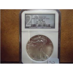 1994 AMERICAN SILVER EAGLE NGC MS68