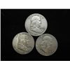 Image 1 : 3 ASSORTED FRANKLIN HALF DOLLARS