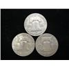 Image 2 : 3 ASSORTED FRANKLIN HALF DOLLARS