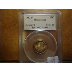 1952-S SILVER ROOSEVELT DIME PCGS MS66