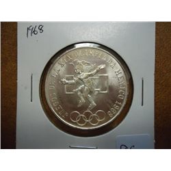 1968 MEXICO OLYMPICS 25 PESOS .5208 OZ. ASW