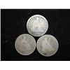 Image 1 : 3 ASSORTED SEATED LIBERTY QUARTERS