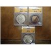 Image 1 : 3 ANACS SLABBED MORGAN SILVER DOLLARS SEE DESCRIP.