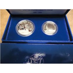 1986 US LIBERTY 2 COIN SET